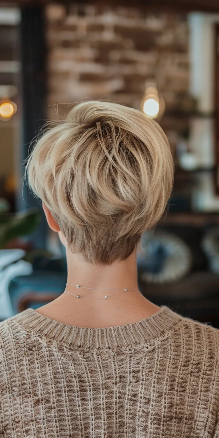 short haircuts for thin hair Asymmetric cut, Pixie Short brush Butterfly haircut, Updo