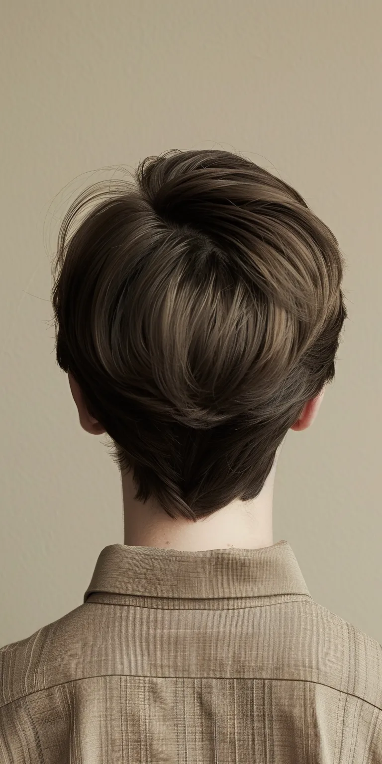 short haircuts for straight hair Chignon, Asymmetric cut, Pompadour, Updo, French twist