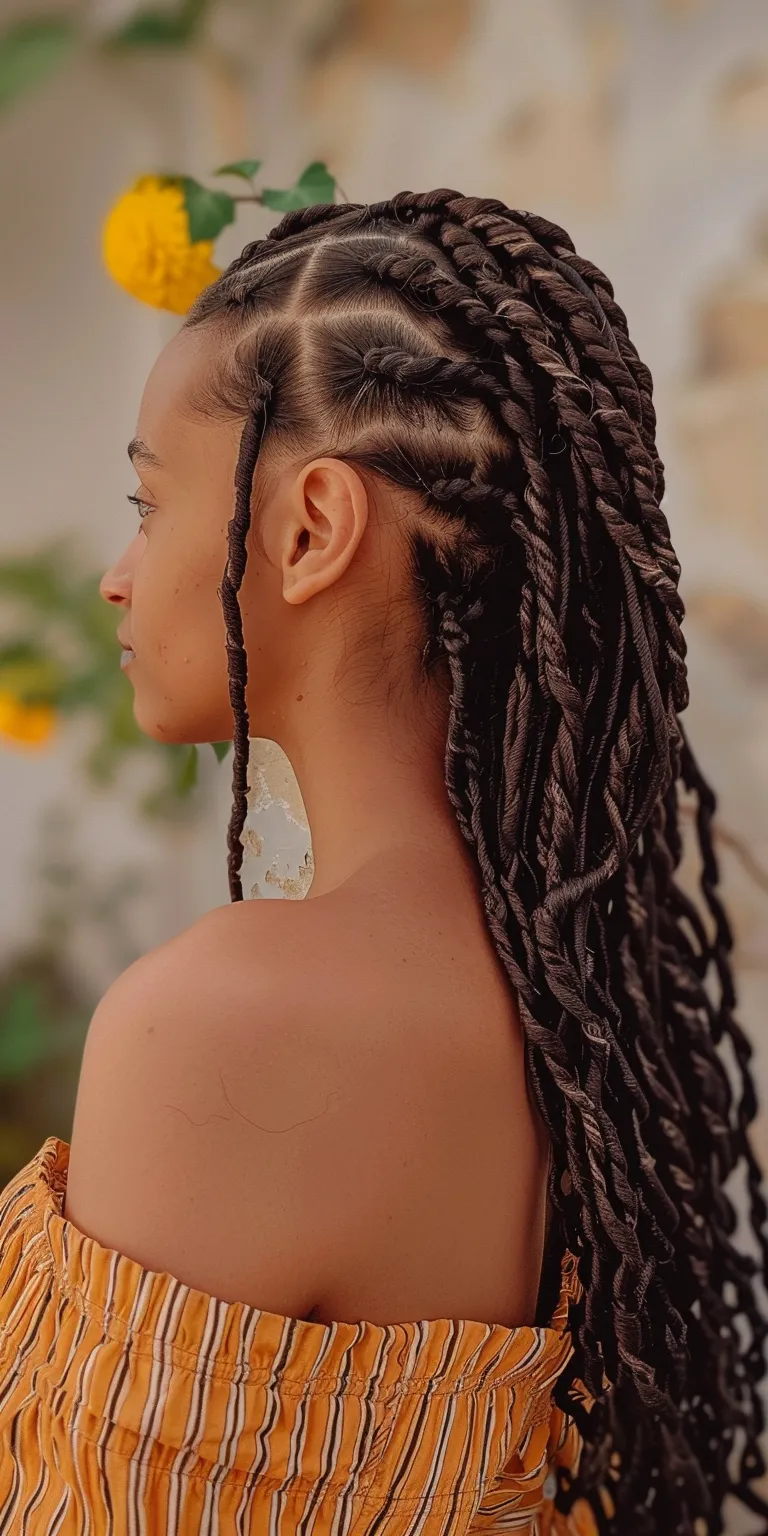 long butterfly locs Hair twists, Waterfall braids, Boho Crochet Cornrows