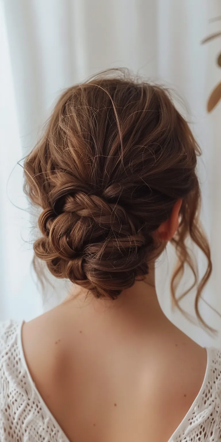 hair clip styles Updo, Waterfall braids, Chignon, Milkmaid braid, French braid