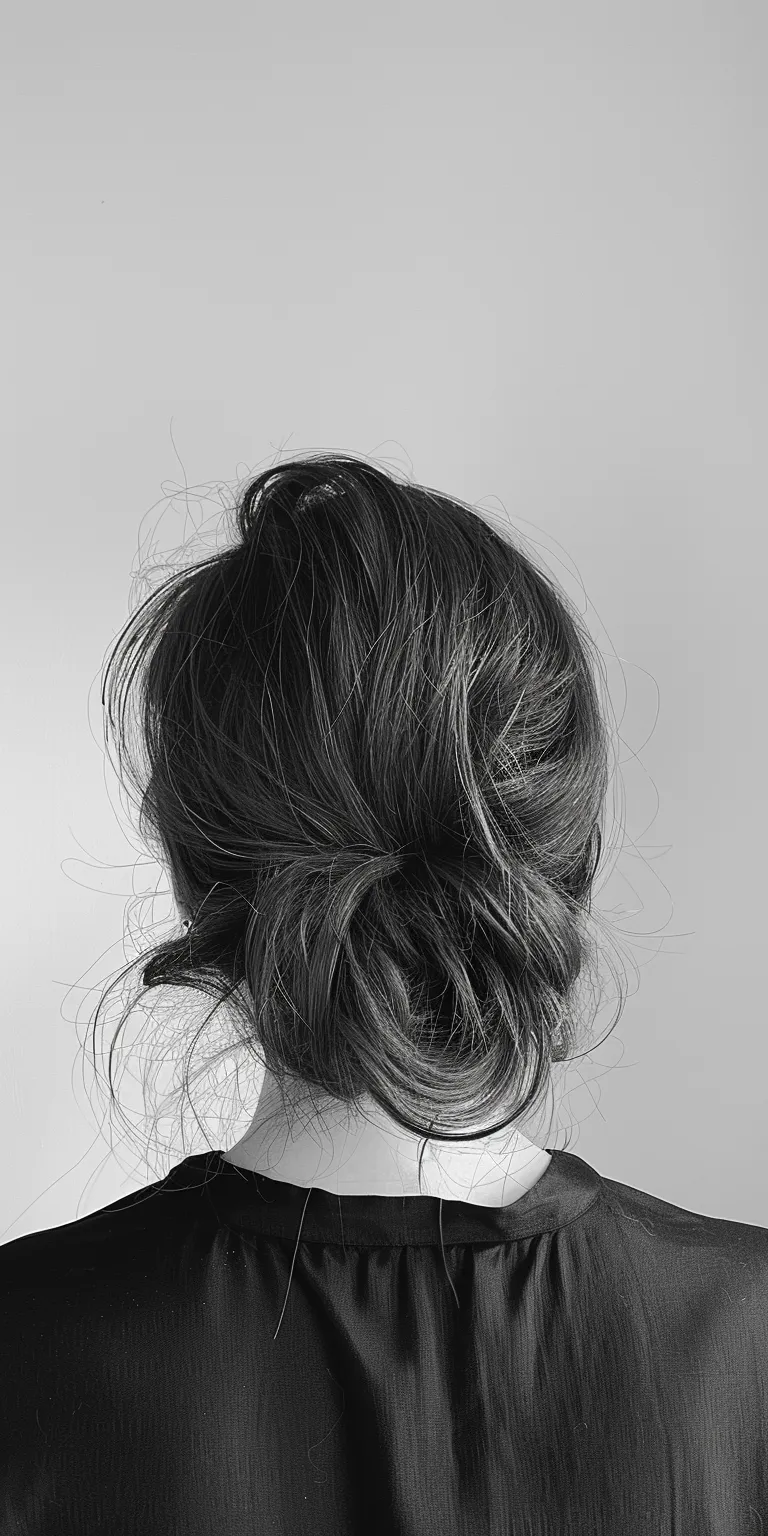 wispy bangs Chignon, Updo, Layered hair, Japanese women's hairstyles, Milkmaid braid