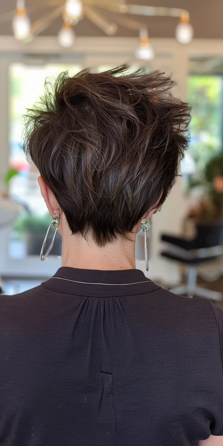 short layered haircuts for women Asymmetric cut, Short brush Updo, French twist, Pixie cut