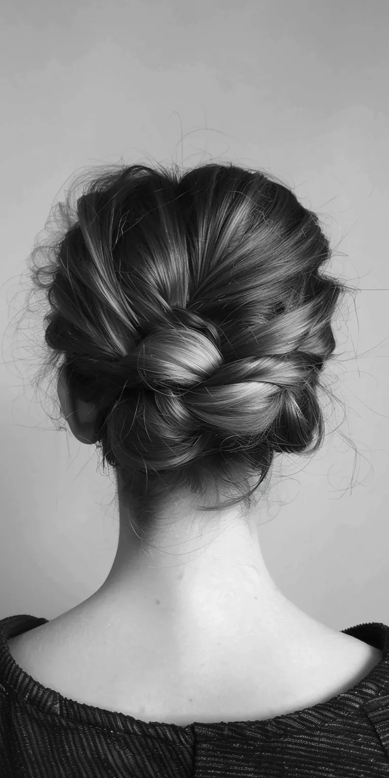 90 hairstyles Chignon, Updo, French braid, Milkmaid twist