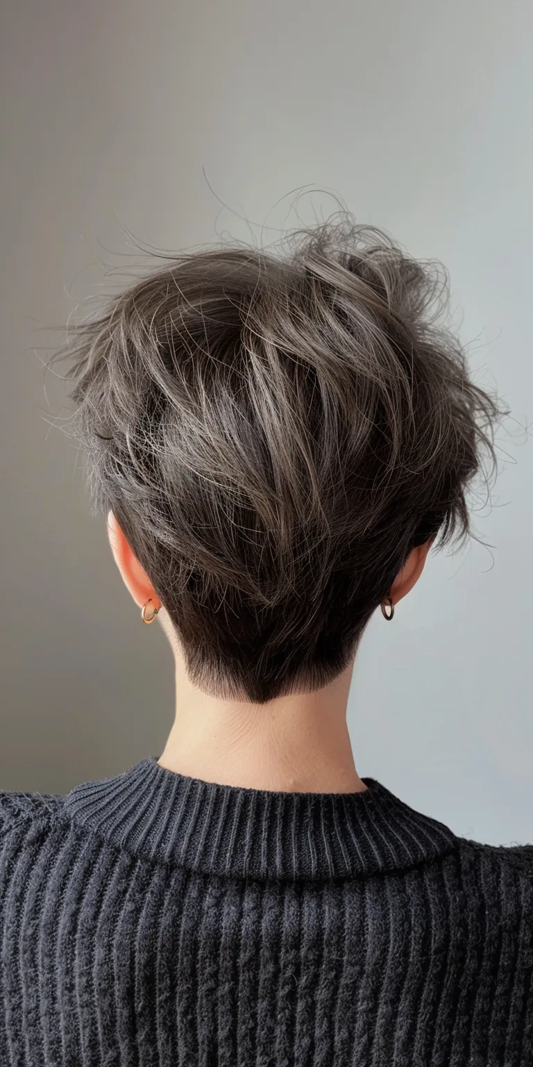 short choppy hairstyles Asymmetric cut, Japanese women's hairstyles, Short brush Pompadour, Layered hair