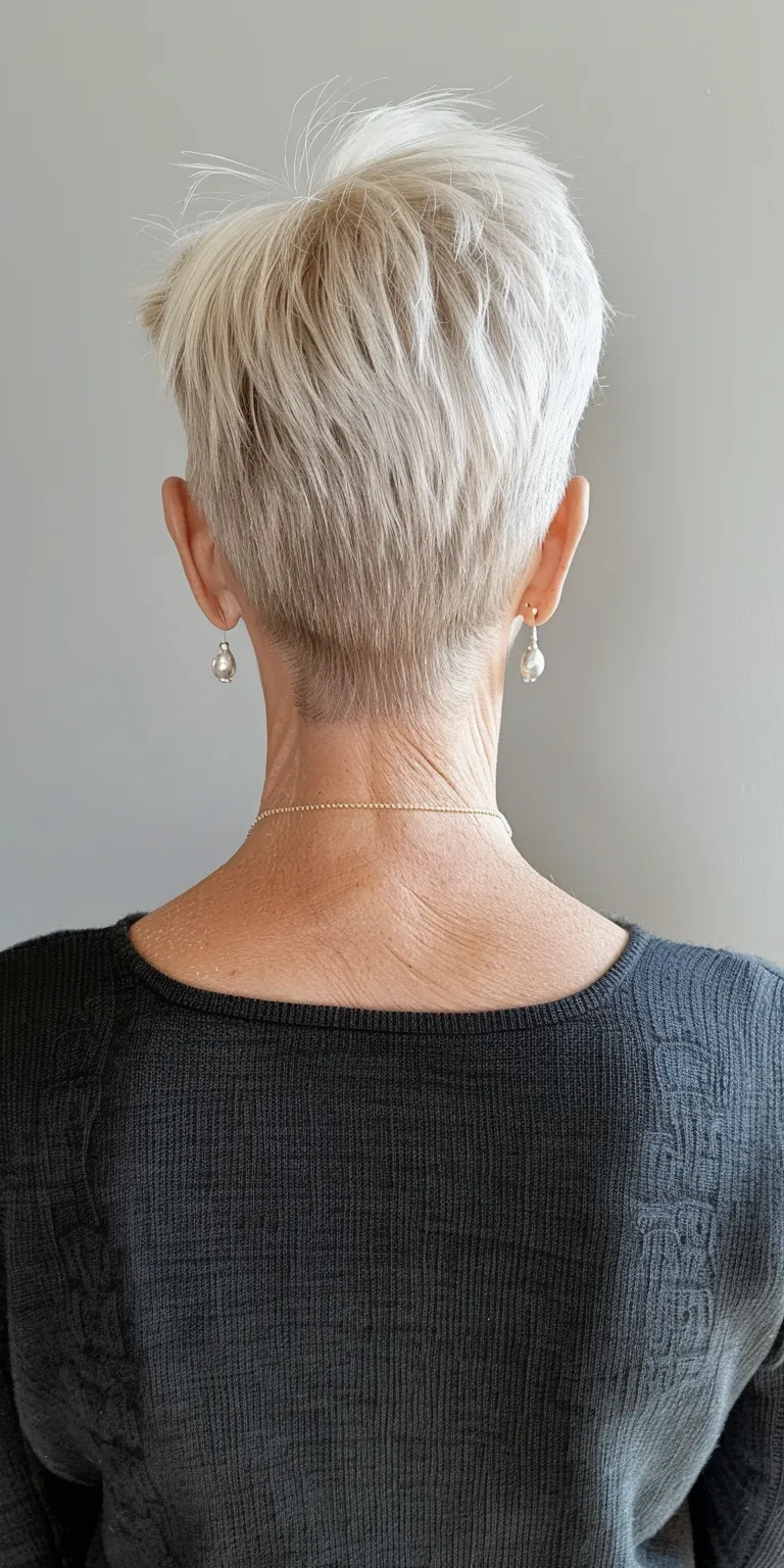 short haircuts for older women Asymmetric cut, Short brush Tonsure, Pixie Pompadour