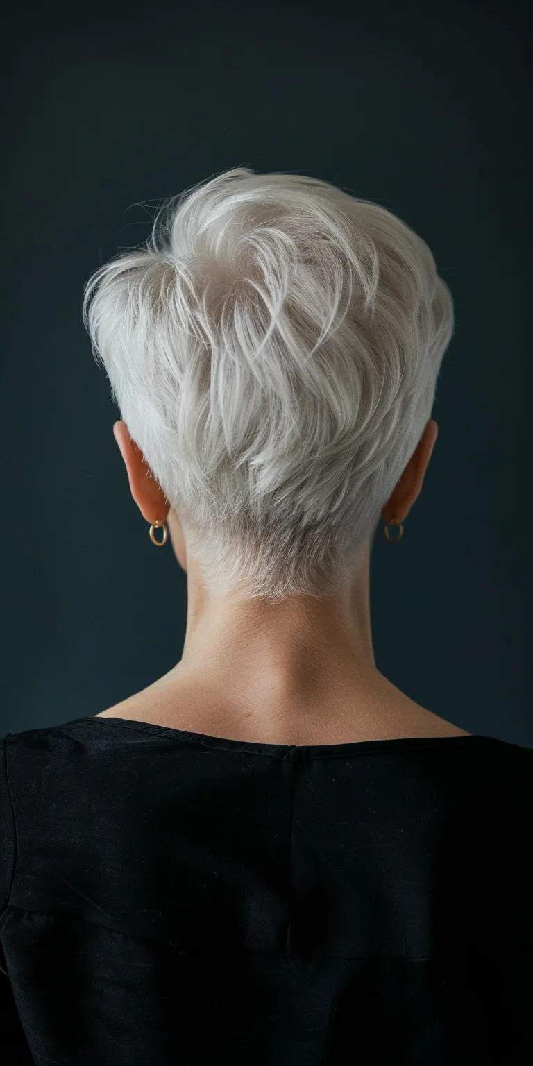 short hairstyles for older women Asymmetric cut, Pompadour, Pixie Short brush Digital perm