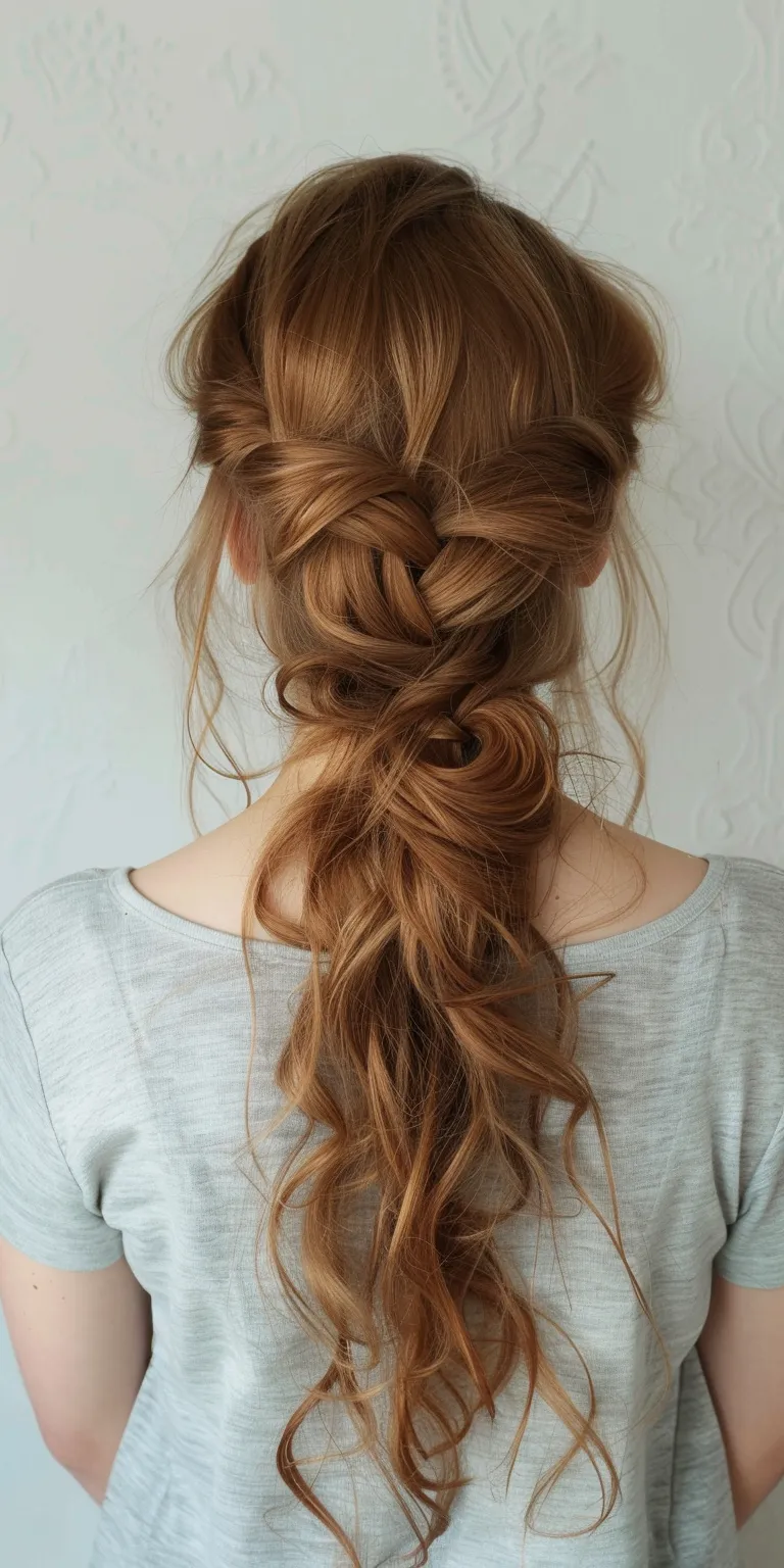 cute hairstyles for long hair Updo, Chignon, French braid, Waterfall braids, twist