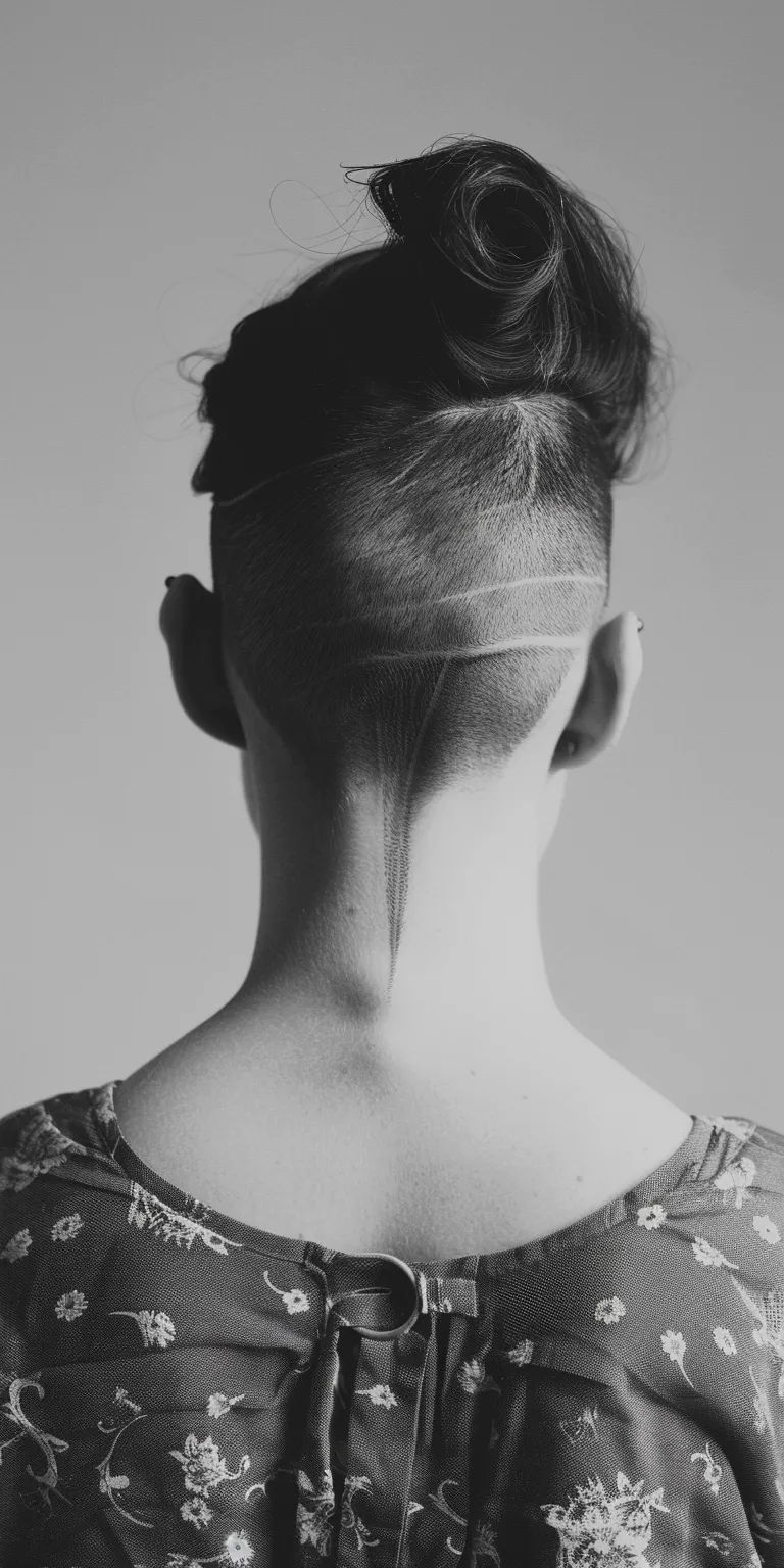 shaved hairstyles for women Chignon, Ballerina bun, Tonsure, Asymmetric cut, Updo