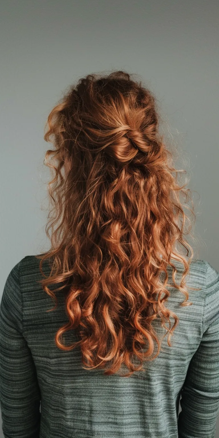 easy hairstyles for curly hair Milkmaid braid, Updo, Digital perm, Ringlets, Mermaid