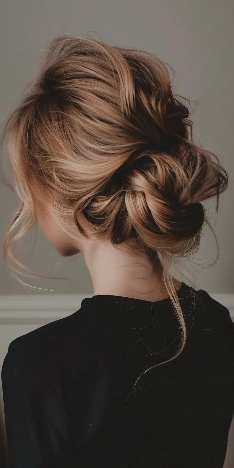 aesthetic hairstyles Updo, Chignon, Milkmaid braid, Ballerina bun, French twist