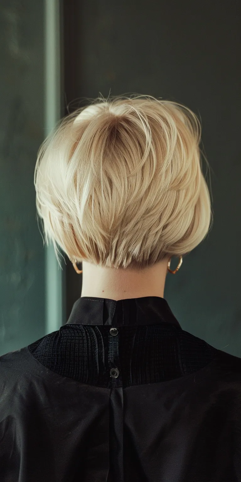 short blonde haircuts Asymmetric cut, Chignon, Pompadour, Short brush Pixie cut