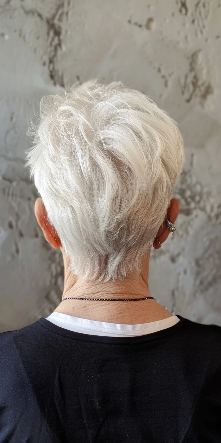 short pixie haircuts for women Asymmetric cut, Short brush Digital perm, Pompadour, Tonsure