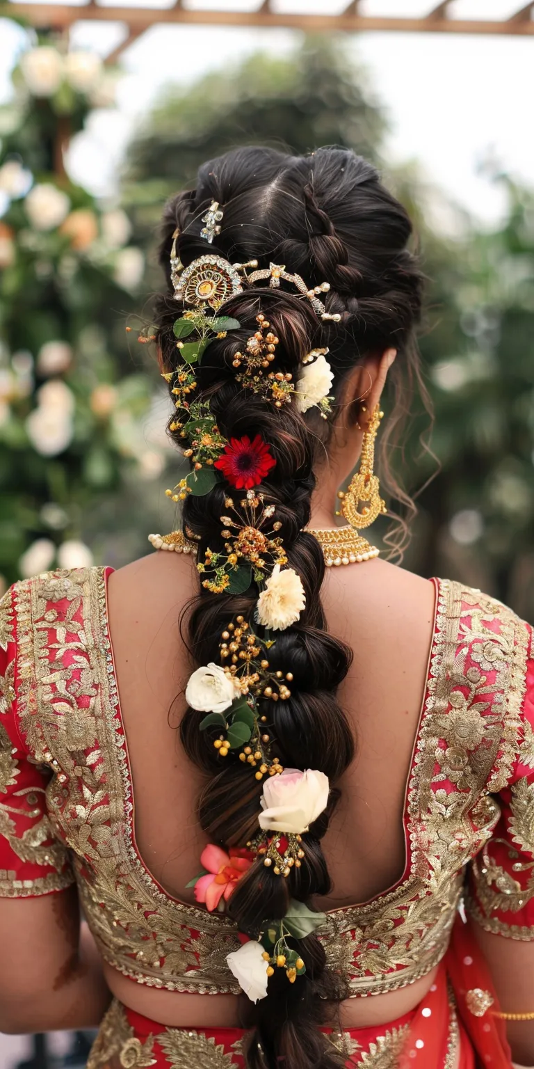 bridal hairstyles for long hair Boho braids, Milkmaid braid, Updo, Layered hair, Japanese women's