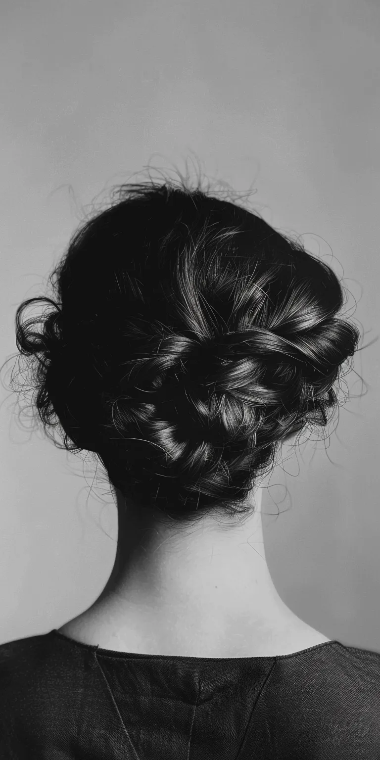 greasy hairstyles Milkmaid braid, Chignon, Updo, French twist