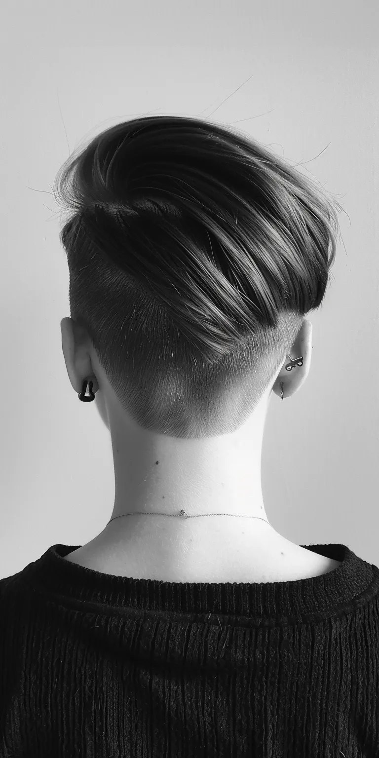 undercut slick back Asymmetric cut, Short brush Pompadour, and sides, Butterfly haircut