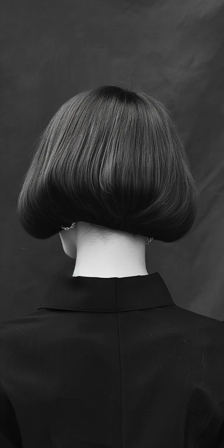 short bob with fringe Asymmetric cut, Chignon, Bob Bouffant, Tonsure