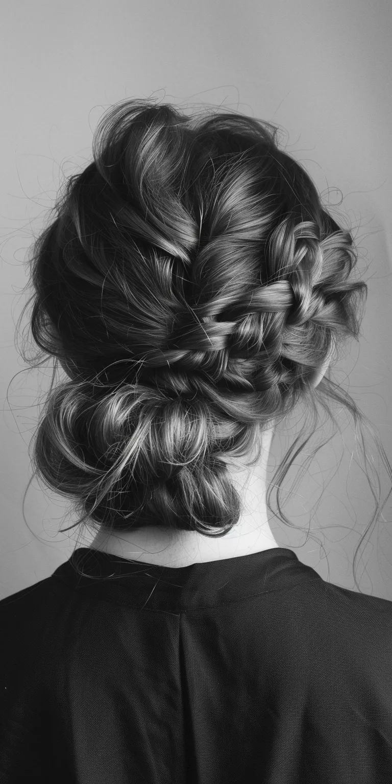 wavy hairstyles French braid, Chignon, Milkmaid Waterfall braids, Updo