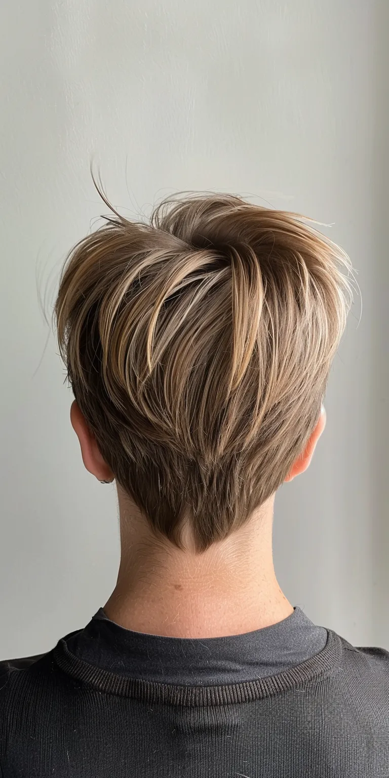 different haircuts Asymmetric cut, French twist, Pixie Short brush Layered hair