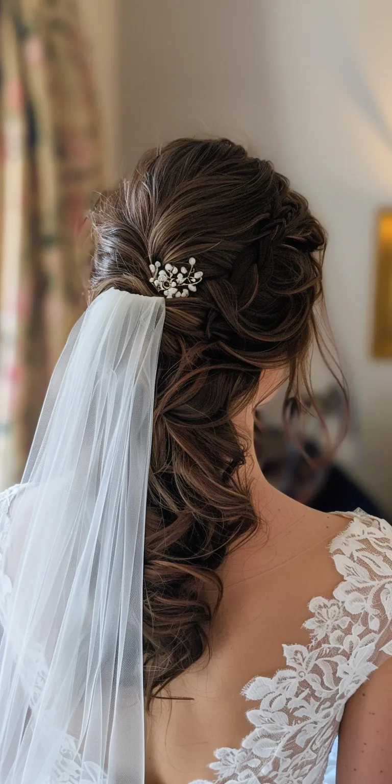 bridal hairstyles for long hair Updo, Milkmaid braid, Chignon, Historical Christian hairstyles, Waterfall braids