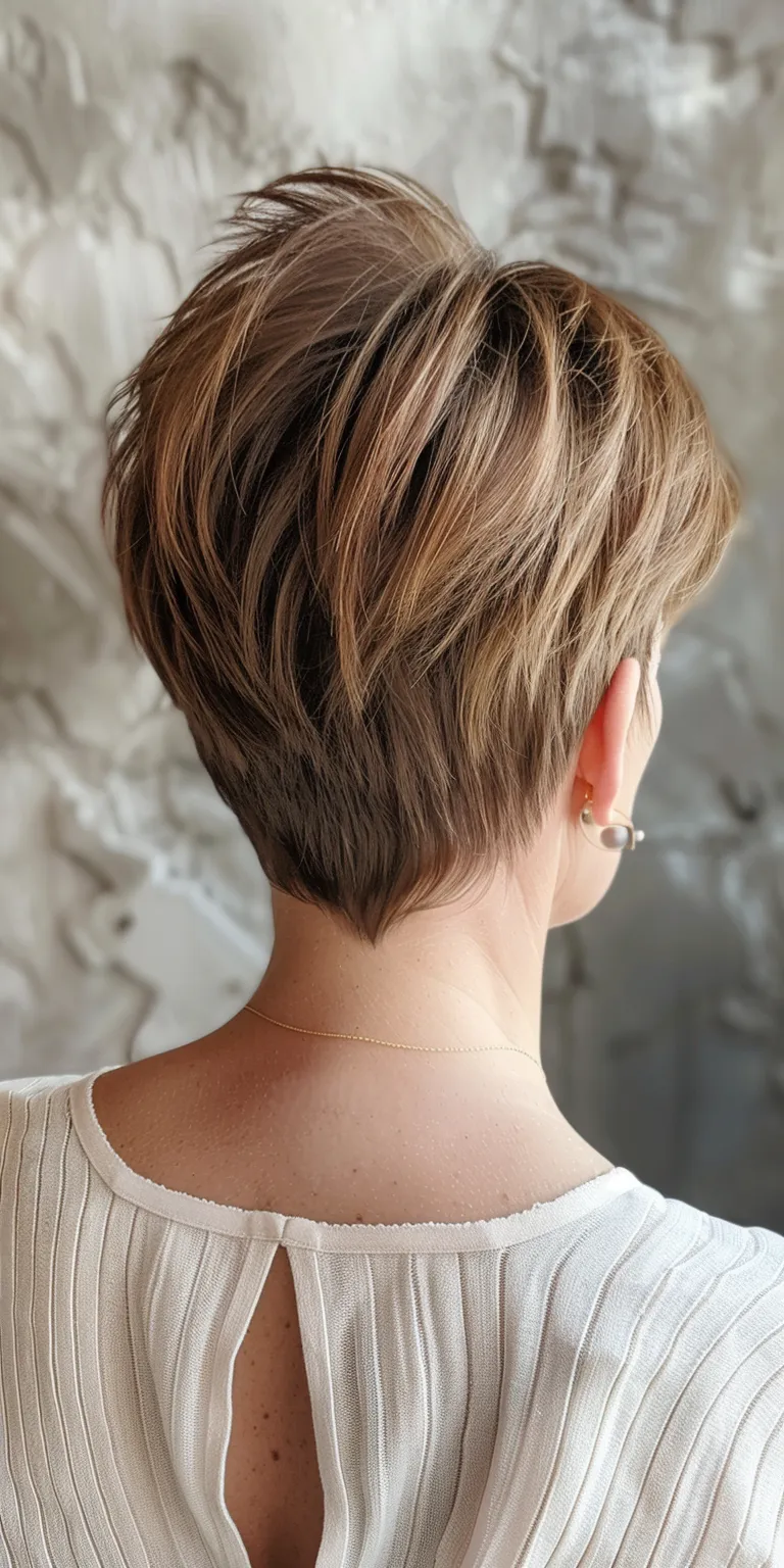 hoco hairstyles Asymmetric cut, Pixie Short brush French twist, Professional cut