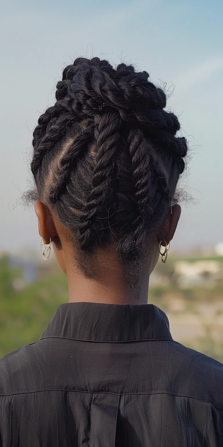 loc and twist gel Waterfall braids, Hair twists, French twist, braid, Boho braids