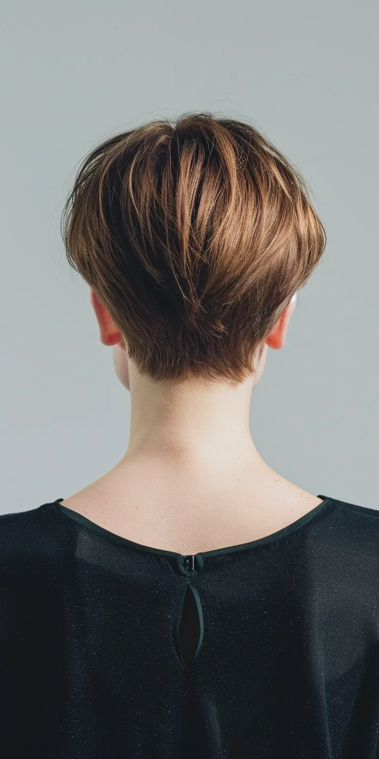 short haircuts for straight hair Asymmetric cut, Tonsure, Short brush Chignon, Pixie cut