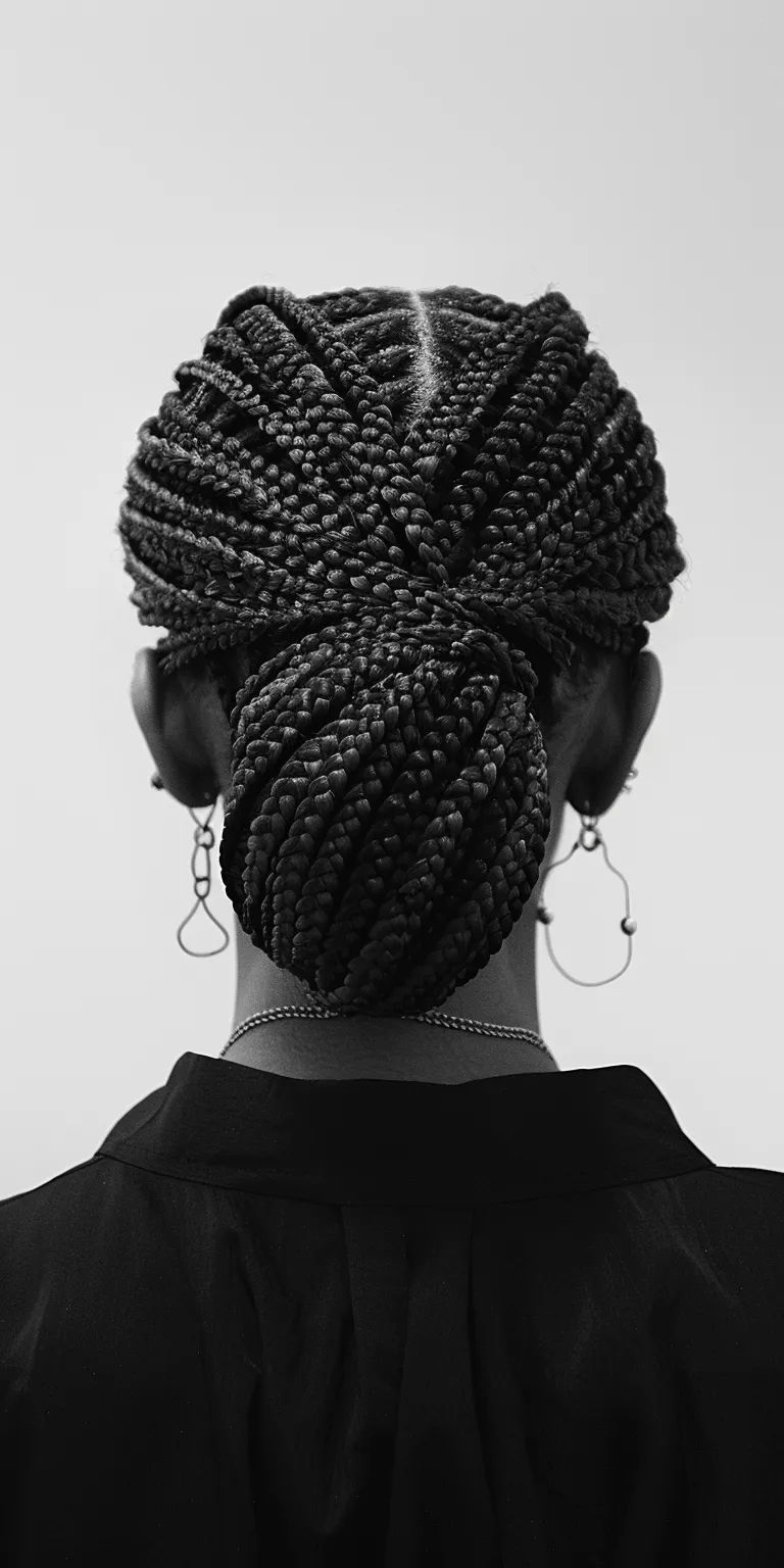 box braids women French twist, Hair twists, Crochet braids, Finger wave, Chignon