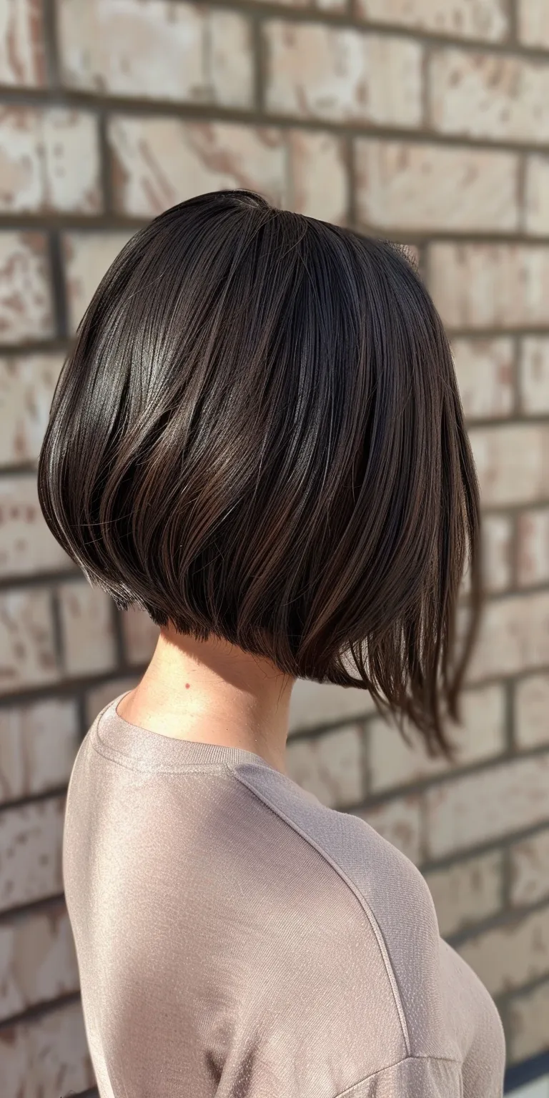 inverted bob hairstyles Asymmetric cut, Bob Japanese women's hairstyles, Short brush Hime cut