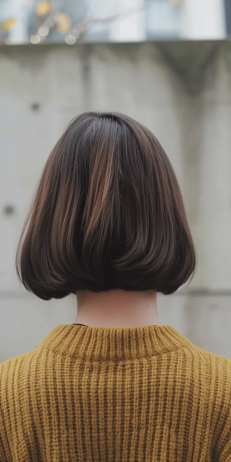 cute simple hairstyles Bob cut, Asymmetric Short brush Stacked bob, Butterfly haircut