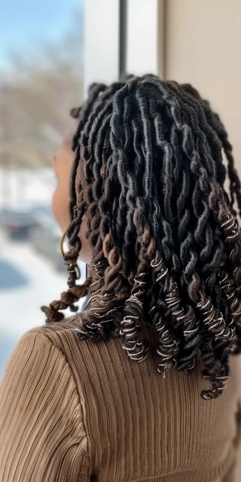 crochet locs Crochet braids, Hair twists, Waterfall Digital perm, Stacked bob