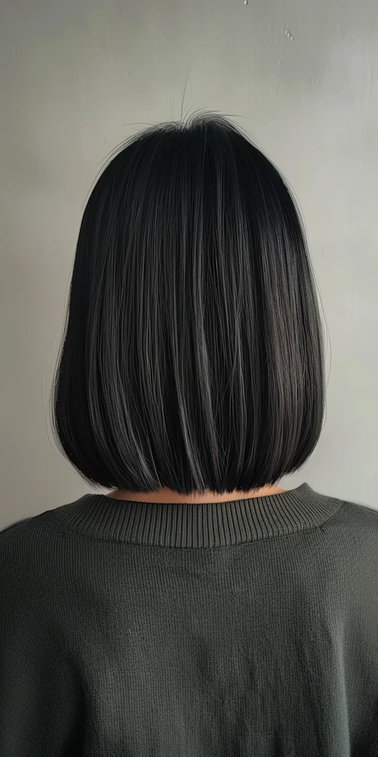 long bob hairstyle Asymmetric cut, Bob Japanese women's hairstyles, Short brush Stacked