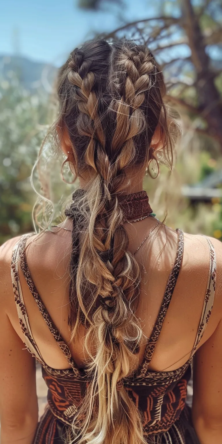 boho hairstyles Boho braids, Waterfall Braid, French braid, Updo