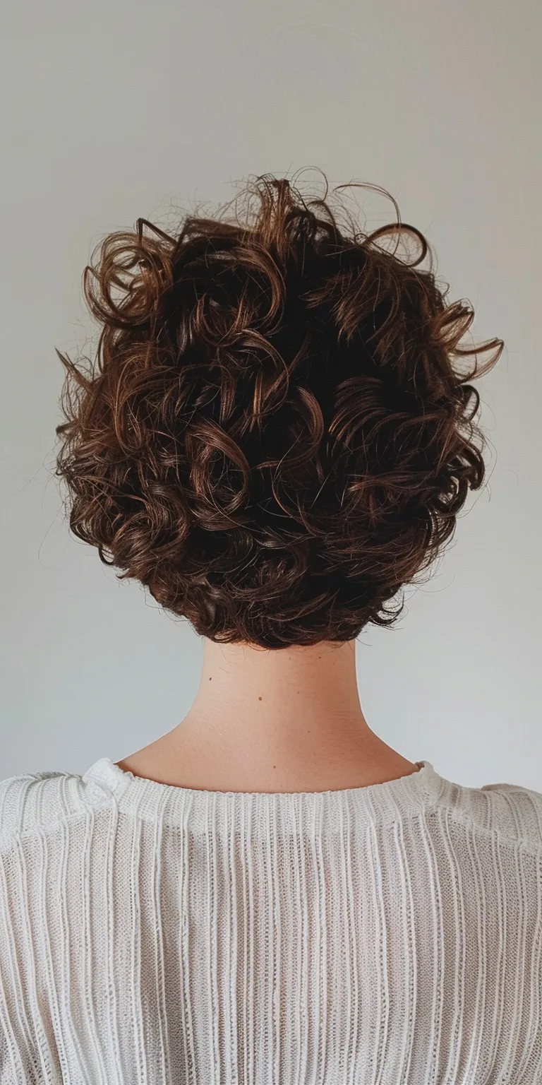 hair styles for short curly Digital perm, Updo, Asymmetric cut, Layered hair, Ringlets