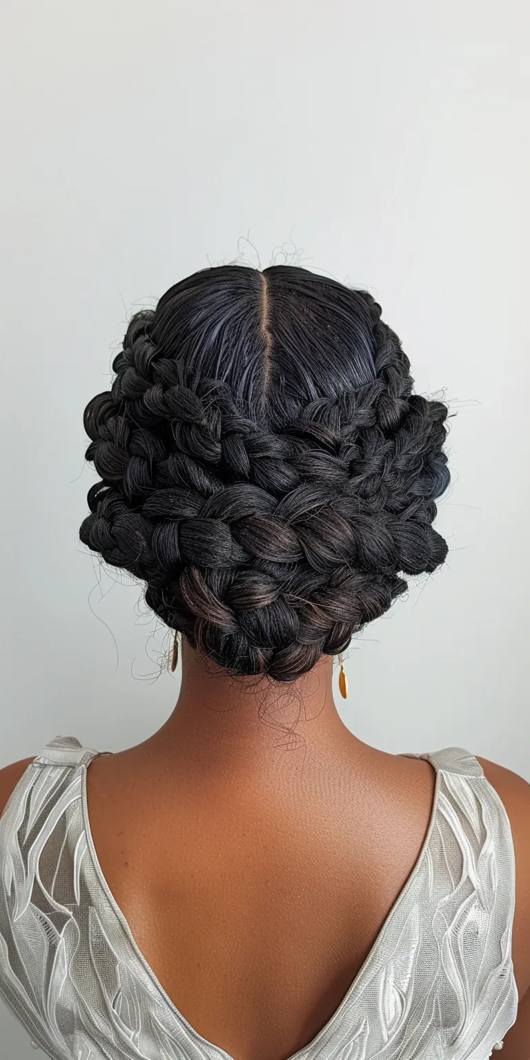 braided updo hairstyles Waterfall braids, French twist, Milkmaid braid, Updo, Hair twists