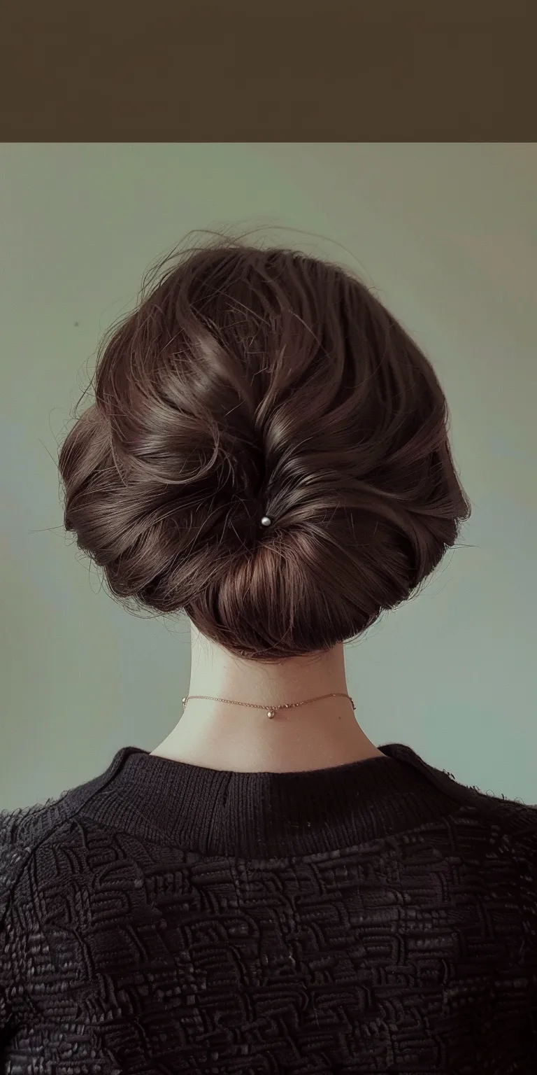 1960s hairstyles Chignon, Updo, Ballerina bun, French twist, Japanese women's