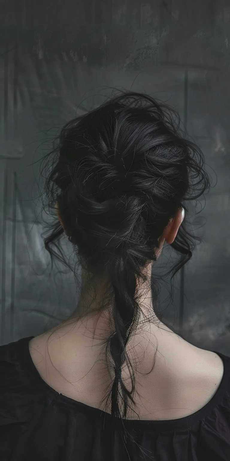 grunge hairstyles Updo, Chignon, Japanese women's hairstyles, Milkmaid braid, French twist