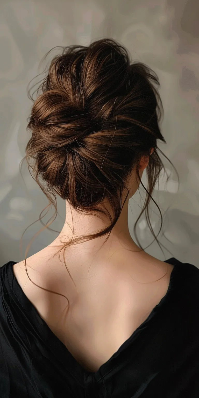 half bun hairstyle Chignon, Updo, French twist, braid, Braid