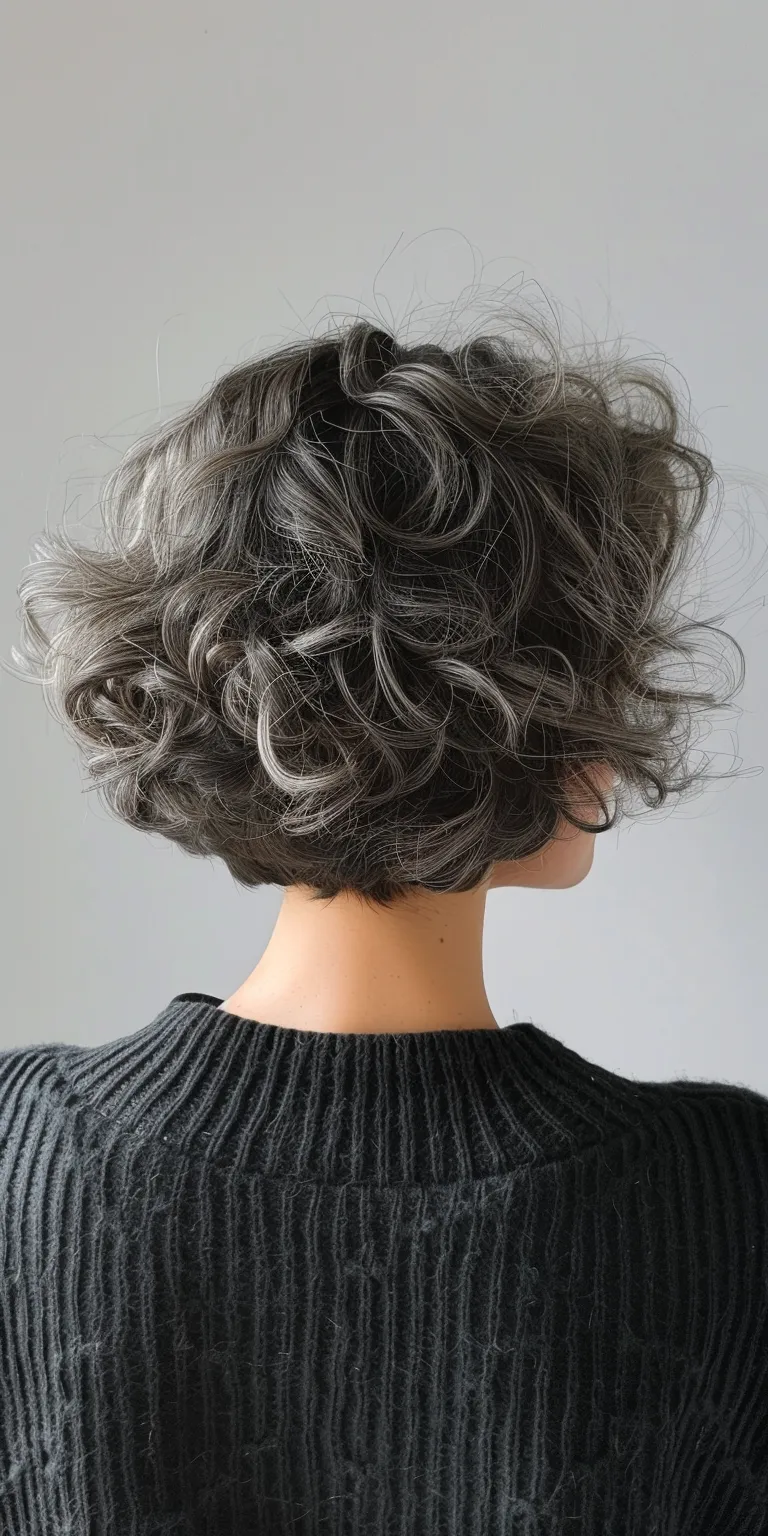 hairstyles for thick frizzy hair Digital perm, Asymmetric cut, Layered hair, Updo, Short brush cut