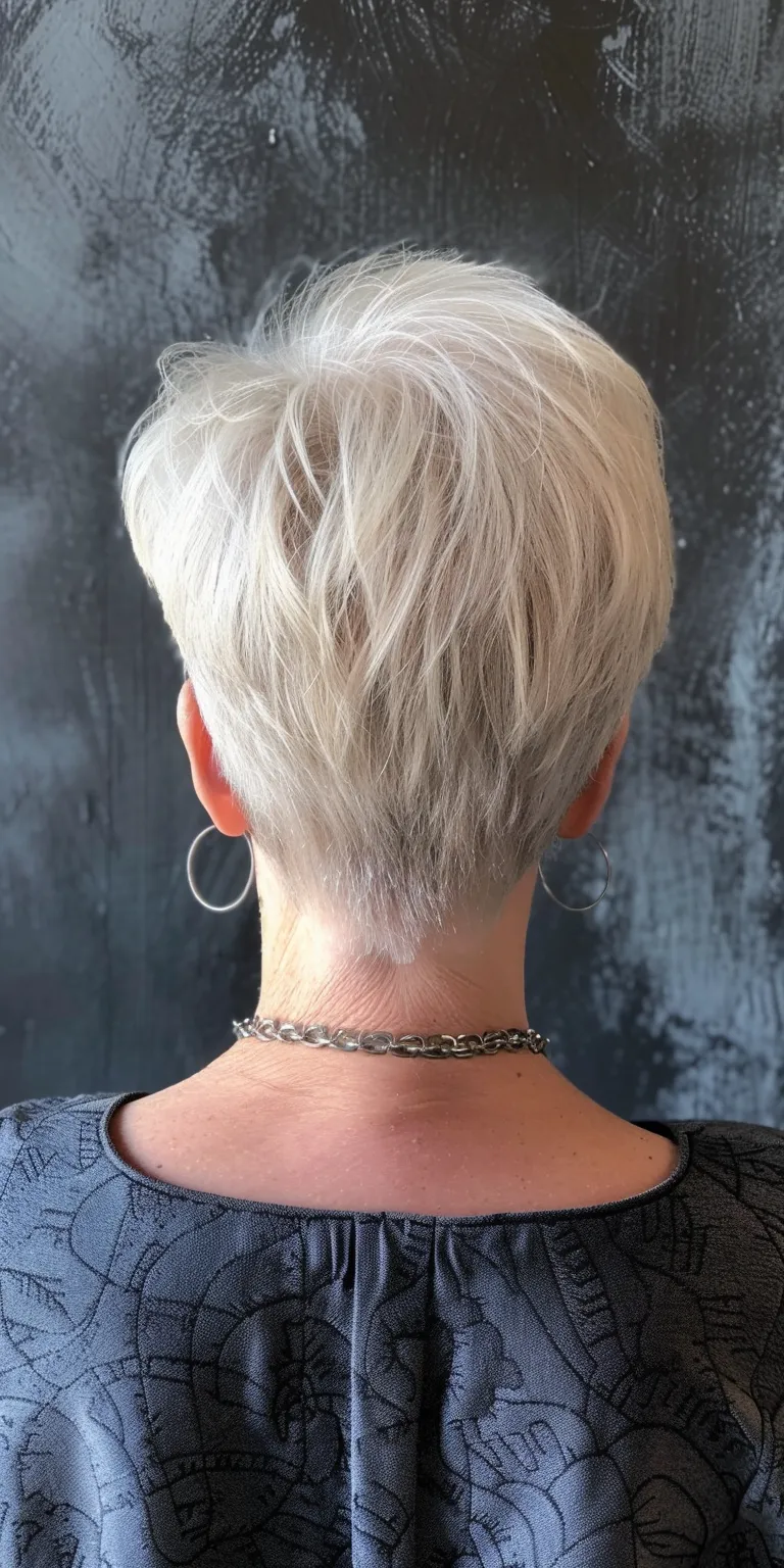 pixie haircuts Asymmetric cut, Short brush Pixie Digital perm, back and sides