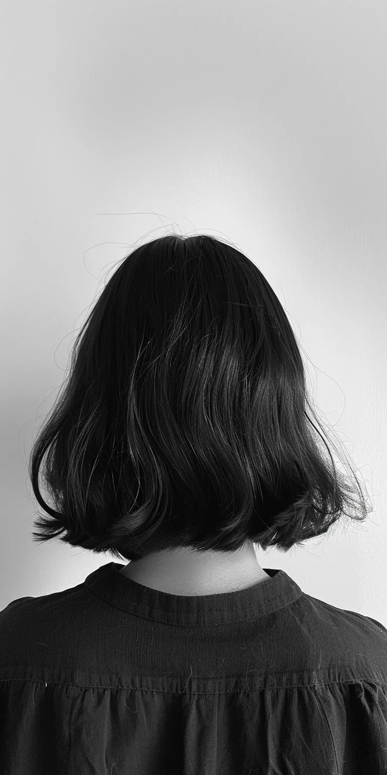 fringe bangs Bob cut, Asymmetric Chignon, Short brush Butterfly haircut