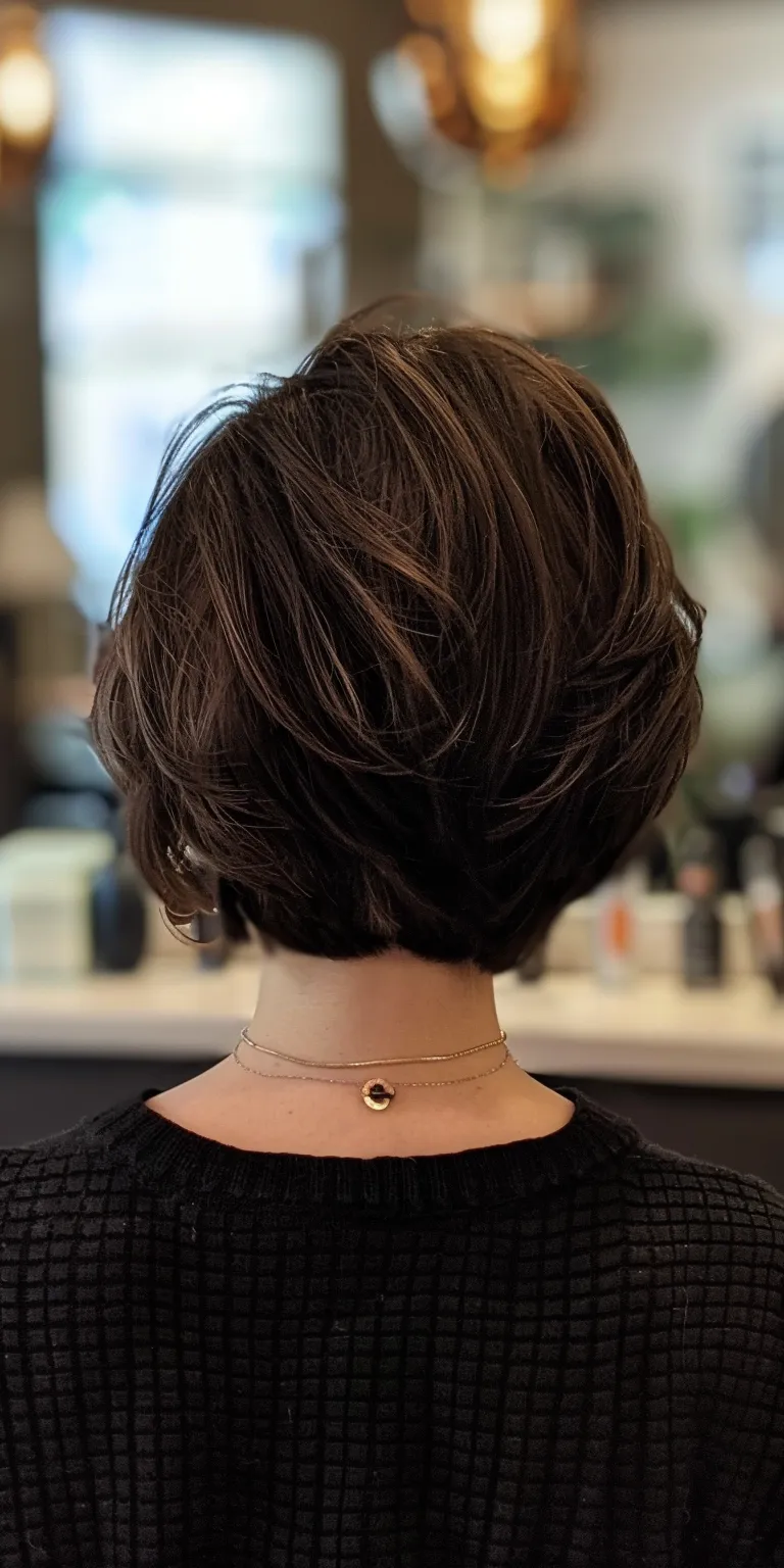 cute hairstyles for short hair Asymmetric cut, Short brush Bob Professional Digital perm