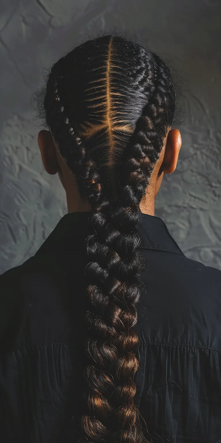 cornrow braids ponytail French braid, twist, Braid, Waterfall braids, Cornrows