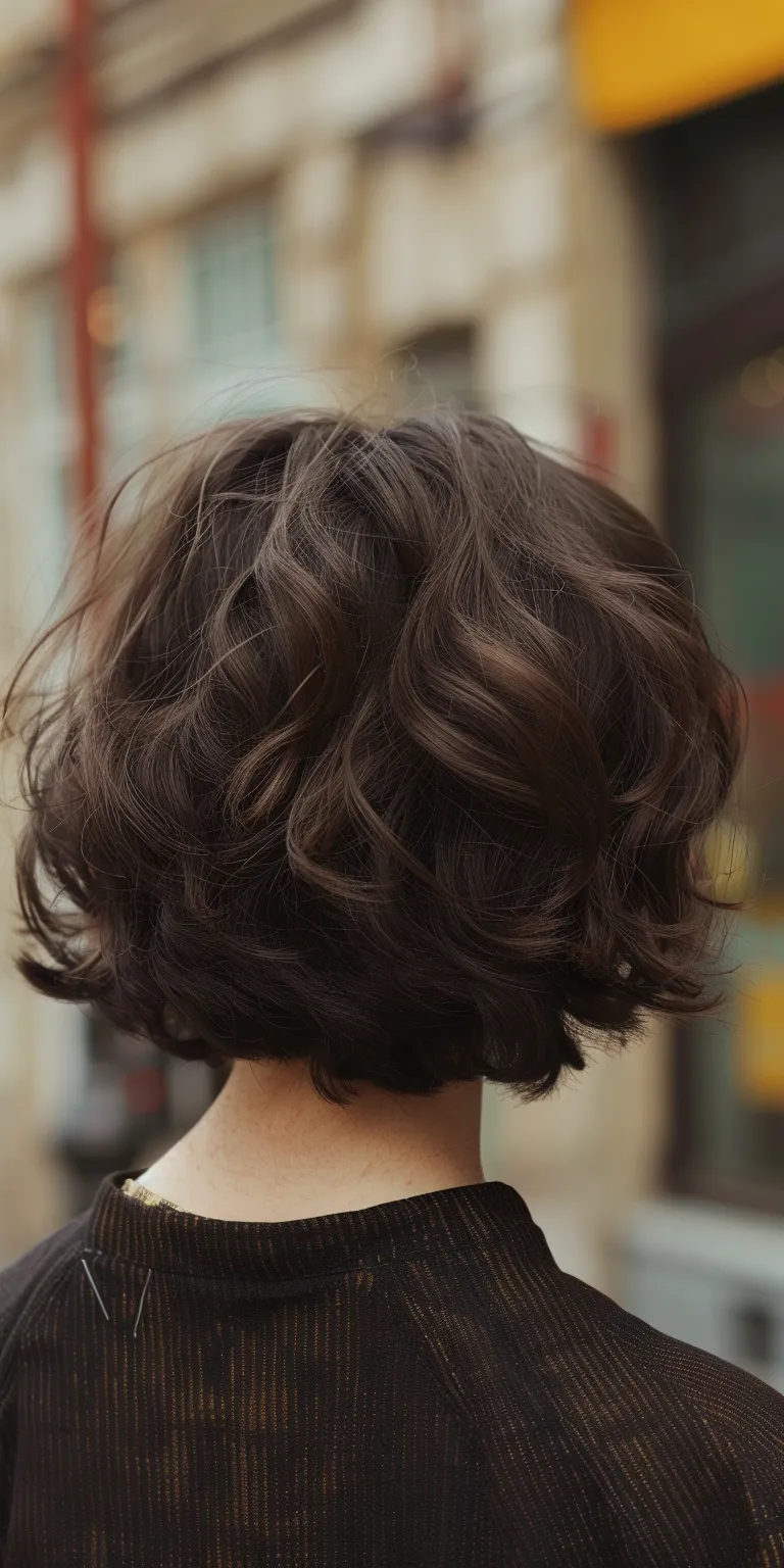 wavy hairstyles Asymmetric cut, Digital perm, Ringlets, Finger wave, Japanese women's