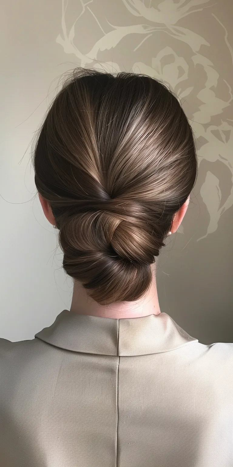 slick back bun Updo, French twist, Chignon, Ballerina bun, Milkmaid braid