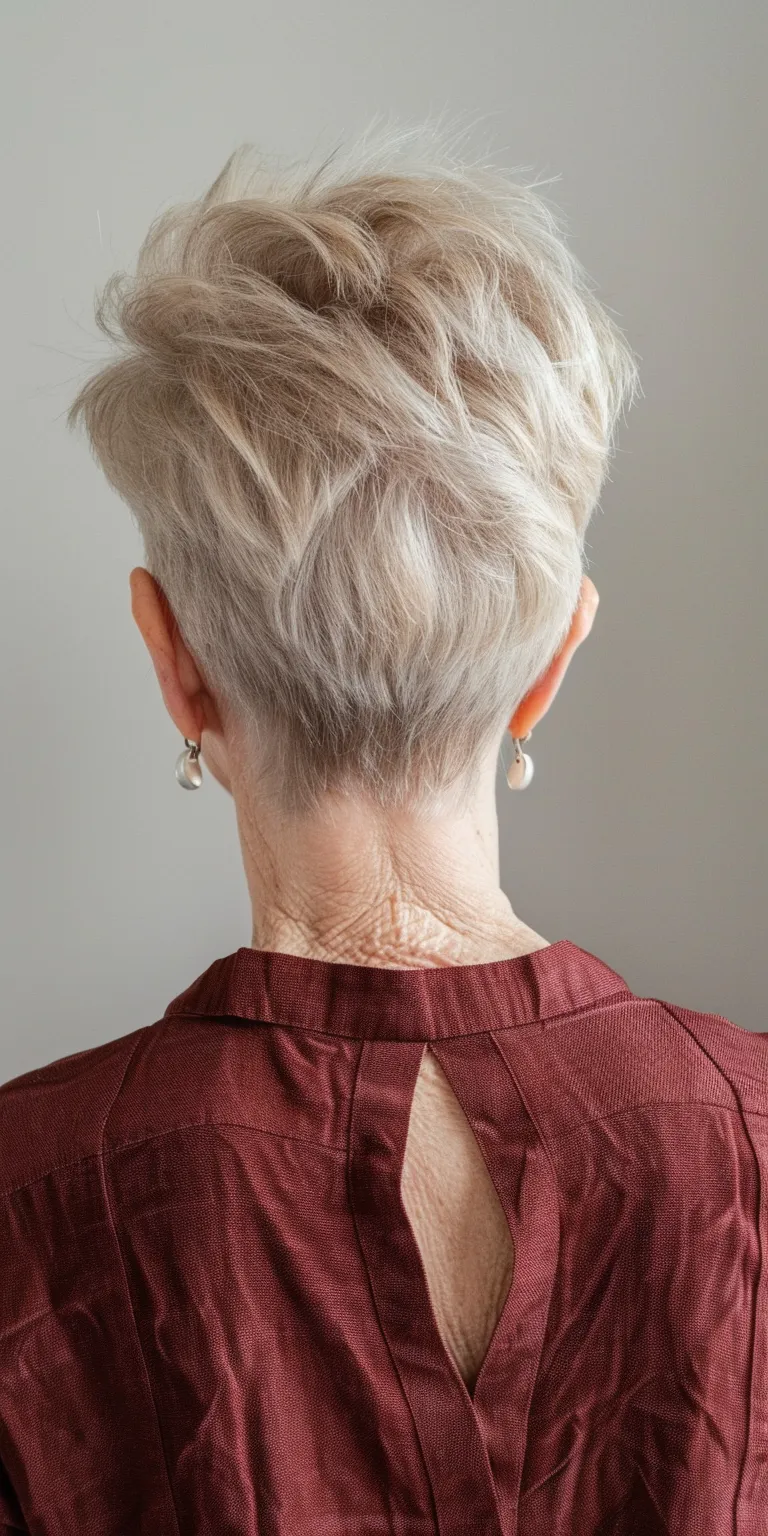 pixie cuts for women over 60 Asymmetric cut, Short brush Pompadour, Tonsure, Digital perm