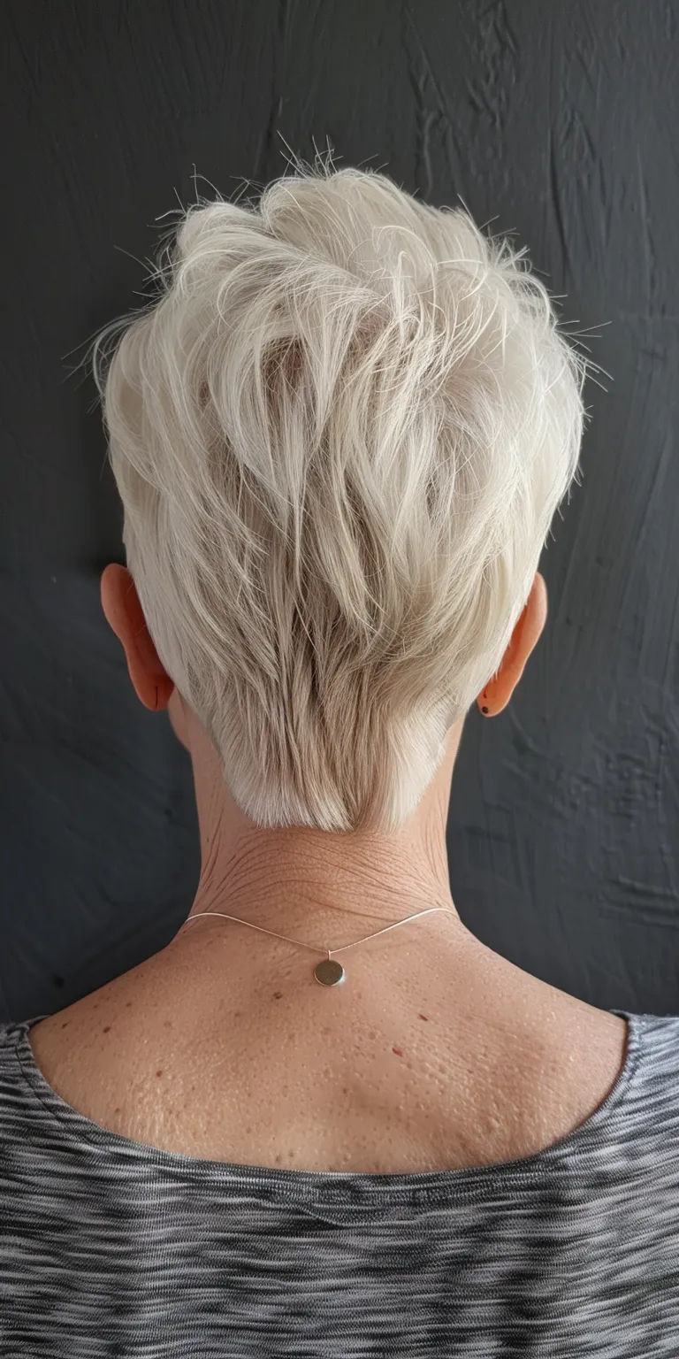 short haircuts for women over 60 Asymmetric cut, Short brush Pixie Butterfly haircut, Digital perm