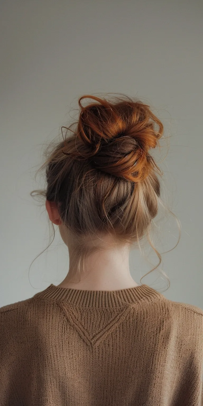 90s hairstyles women Ballerina bun, Updo, Chignon, Ponytail, Milkmaid braid