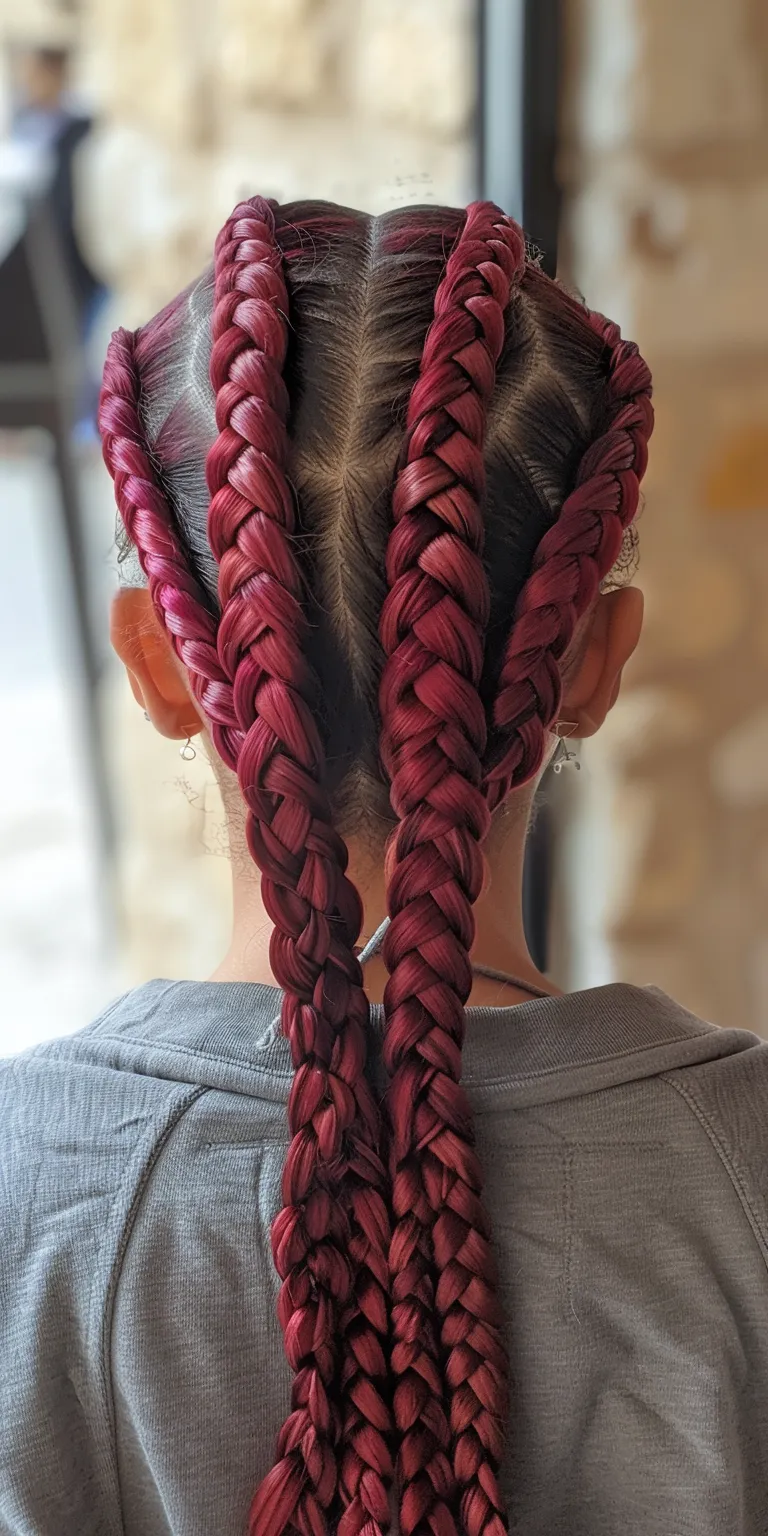 burgundy braids Waterfall braids, Braid, Boho French braid, Hair twists