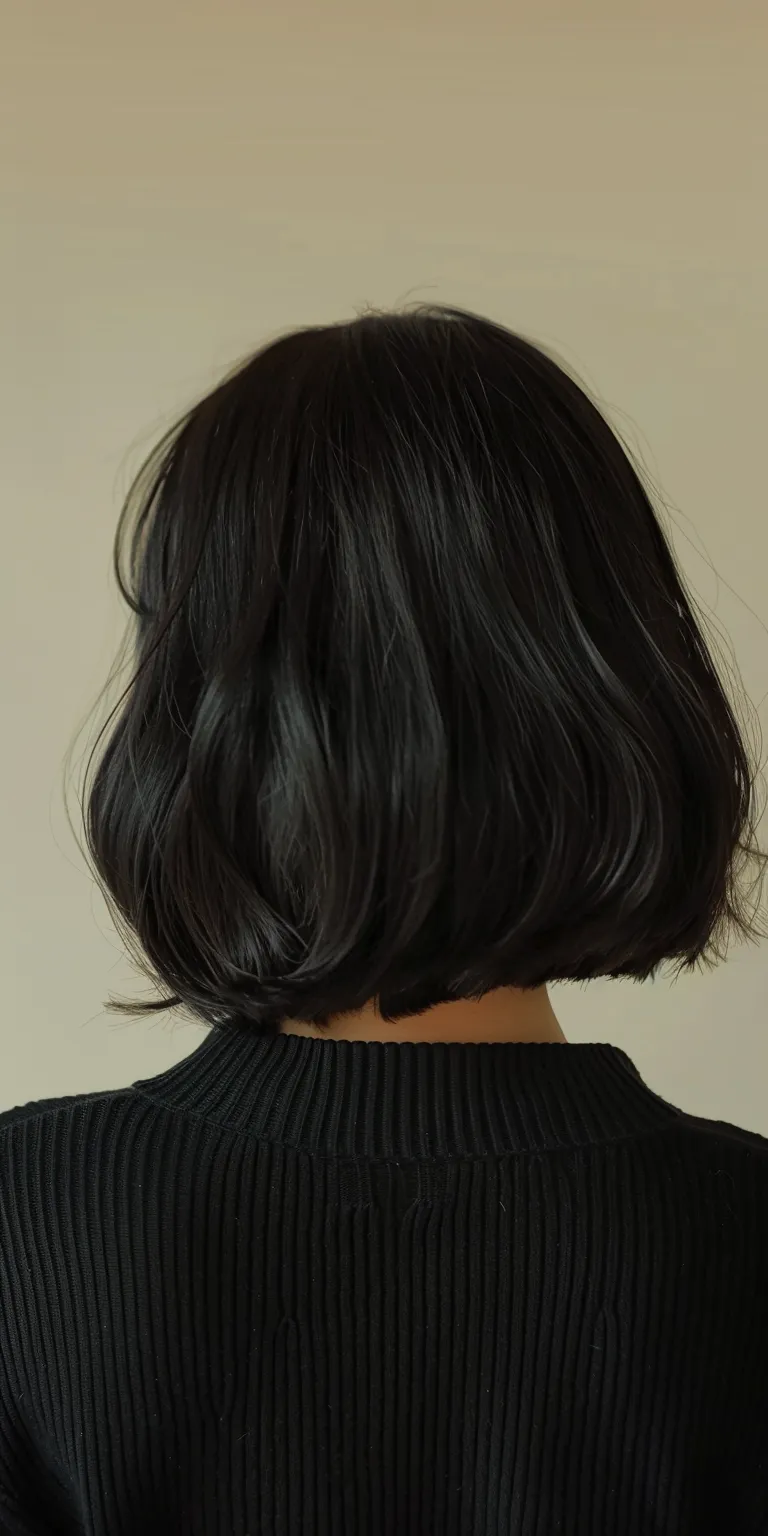 hairstyles with bangs Asymmetric cut, Bob Short brush Japanese women's hairstyles, Layered hair