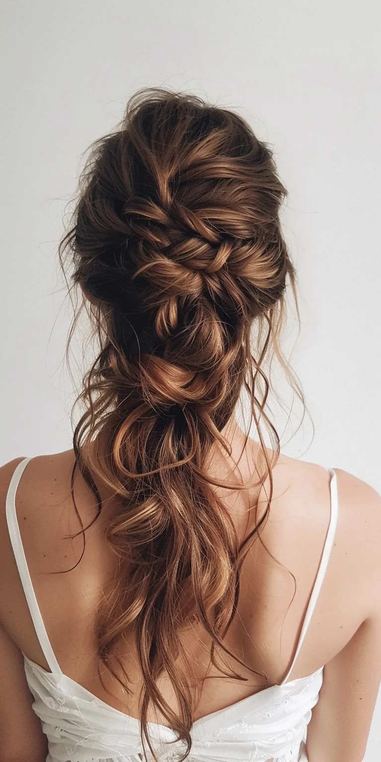 cute hairstyles for medium hair Updo, Waterfall braids, French braid, Boho twist